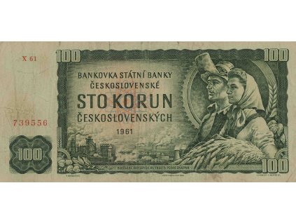 100 Korun, Československých, Serie X61, 1961 0229