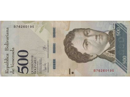 Bankovka, 500 Bolivares, C 2017 0245