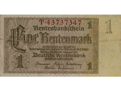 Bankovka 1 Rentenmark, T 1937 0215