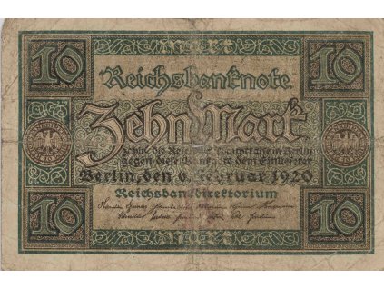 Bankovka 10 Mark, E, 1920 0223