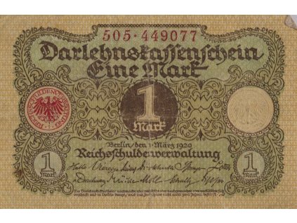 Bankovka 1 Mark, 505 1920 9969