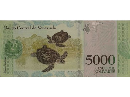 Bankovka, 5 000 Bolivares, B 2016 0464
