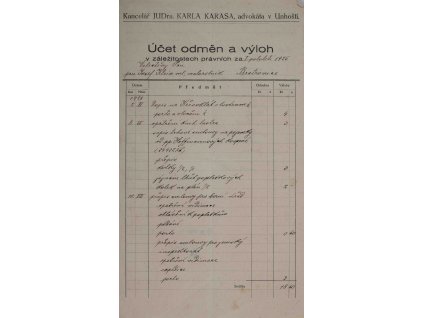 Účet odměn a výloh, Unhošť, 1925 0458