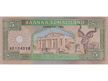 Bankovka 5 schilings, Somaliland, 1994 0474