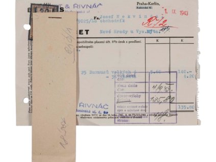 Účet Albert Řivnáč 1943