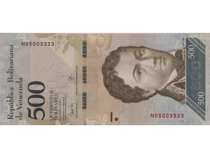 Bankovka, 500 Bolivares, N 2017 0462