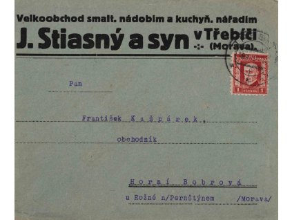 Obálka, J. Stiasný a syn