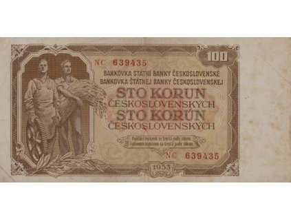 Bankovka, 100 Korun Československých, NC, 1953 0501