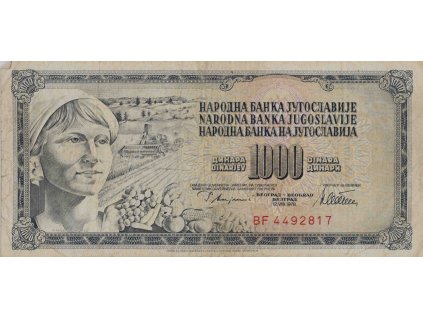 Bankovka, 1 000 dinara, (BF)1978 0640