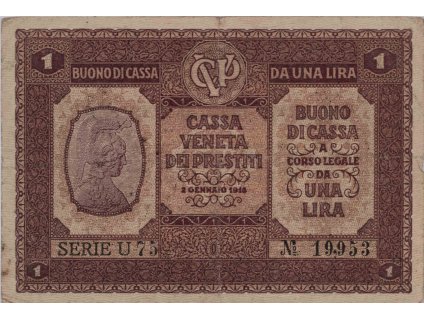 Pokladniční poukázka, Benátky, U 75, 1918 0727