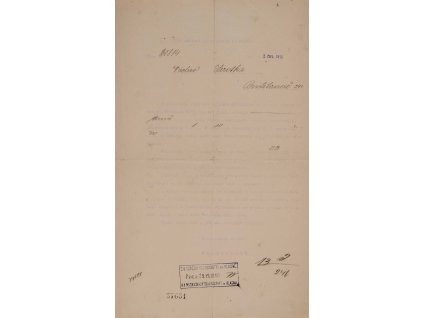 Soudní listina, Kladno, 1910