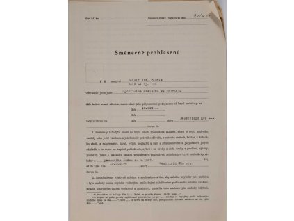 Směnka, prohlášení, 1951 0732