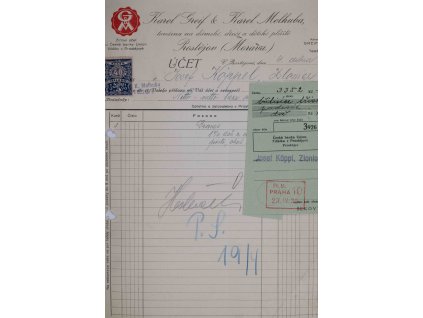 Faktura, Greif & Melhuba, 1935