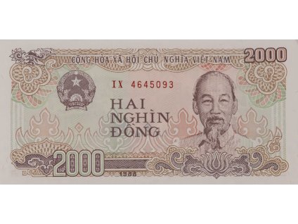 Bankovka, 2 000 dong, Vietnam, 1988 0785