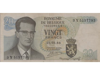 Bankovka, 20 Francie, Belgium, 1964 0769