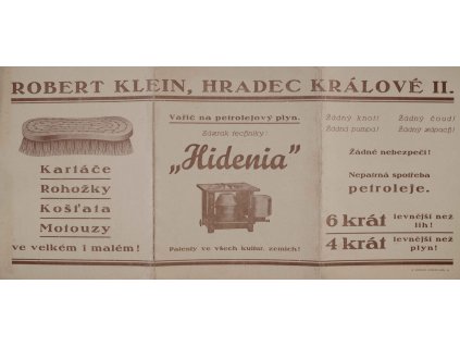 Reklamní nabídka, R. Klein, Hidenia 0833