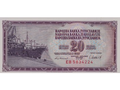 Bankovka, 20 dinara, (EB) 1981 0837