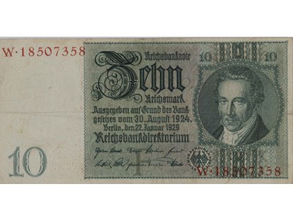 2Bankovka 10 Reichsmark, W, 1929 0873
