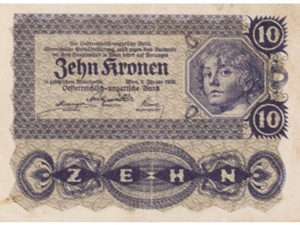 Bankovka 10 Kronen (1033), 1922