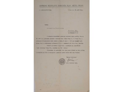 Potvrzení, ÚŘ knihoven, 1933