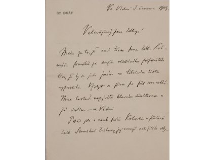 Dopis Albín Bráf, 1909 1180