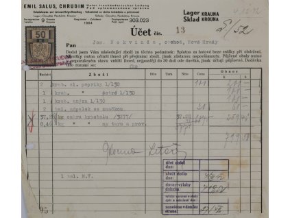 Účet E. Salus, 1942