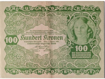 Bankovka, 1092, Hundert Kronen, 1922 (1)
