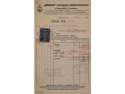 Účet, Berko, 1933