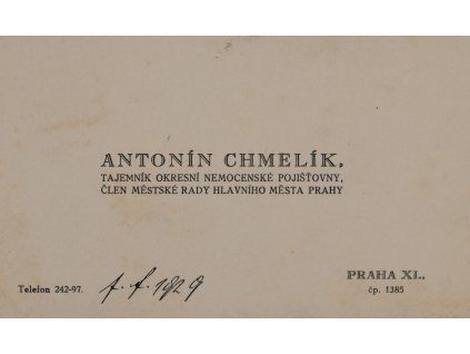 Vizitka, Antonín Chmelík