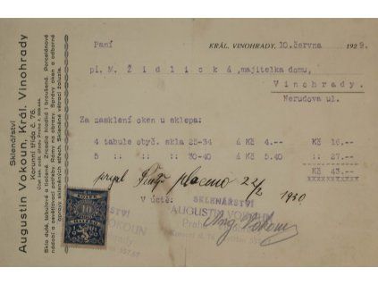 Účet A. Vokoun, 1930