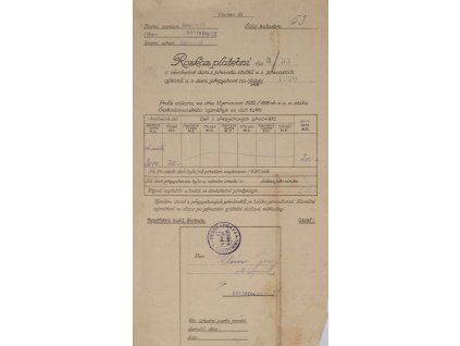 Rozkaz platební, Bratronice, 1920 1791