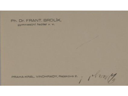 Vizitka Dr. F. Brdlík
