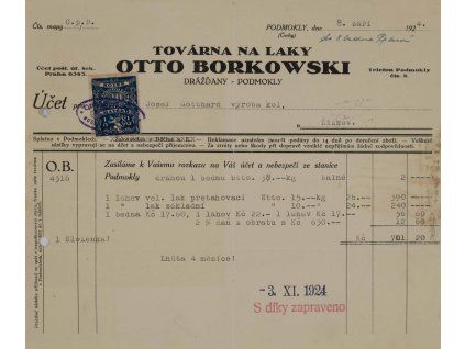 Účet O. Borkowski, 1924