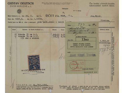 Účet G. Deutsch, 1936