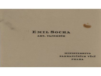 Vizitka E. Socha, MZV