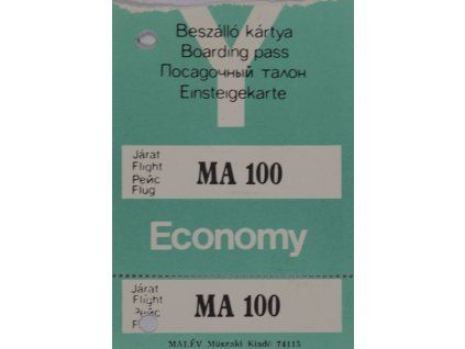 Boarding pass, Malév