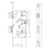 Zadlabací zámek 72/80 - D 2355 L/P - černý zinek