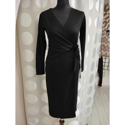 Šaty dámské černé pouzdrové zavynovací