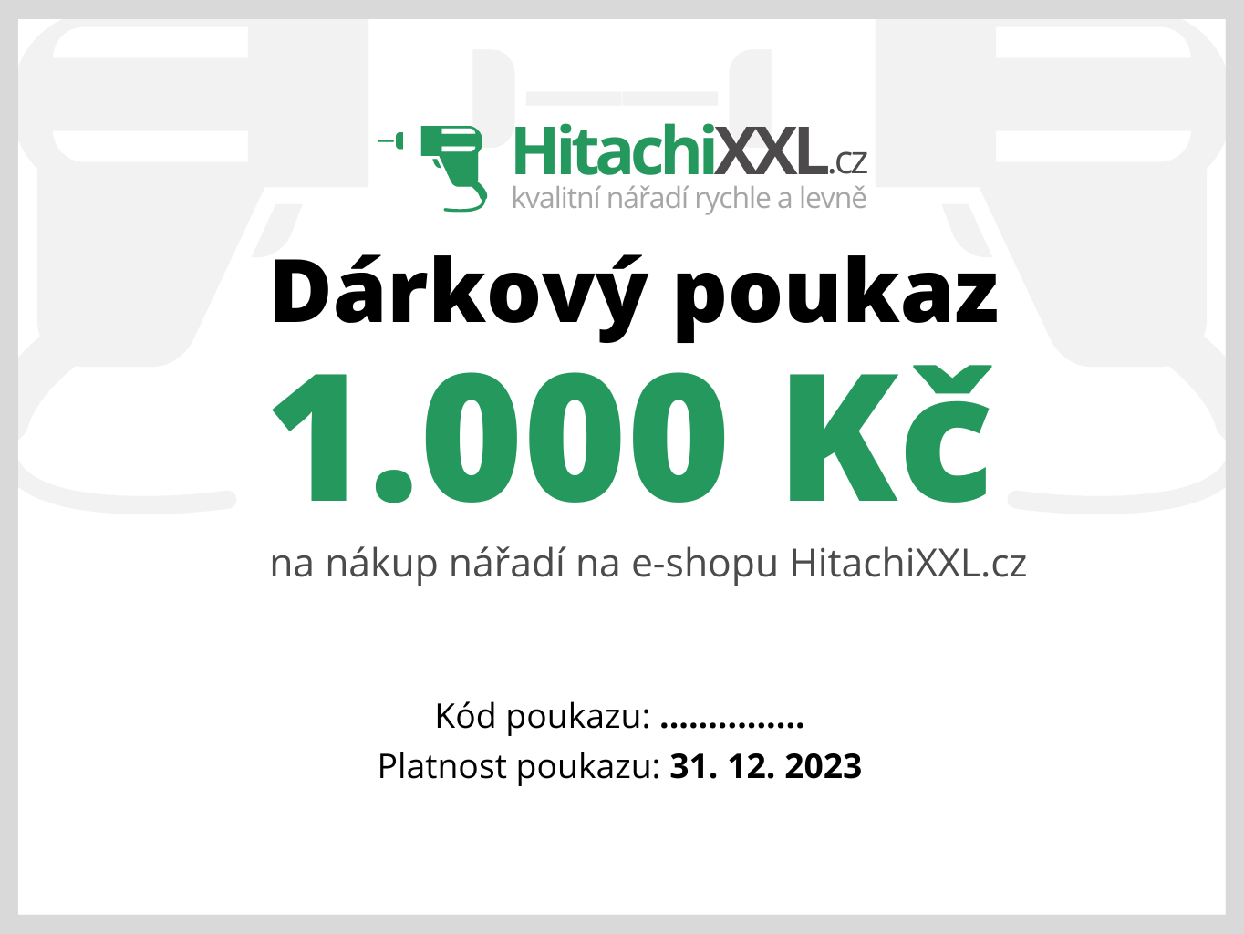 HitachiXXL darkovy poukaz na naradi