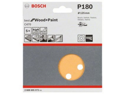 Bosch brusný papír 2608605072 - 5 ks