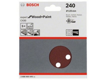 Bosch brusný papír 2608605645 - 5 ks