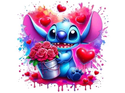 Valentýn Stitch s růžema