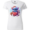 Dámské tričko - Vánoce - Stitch s kafíčkem