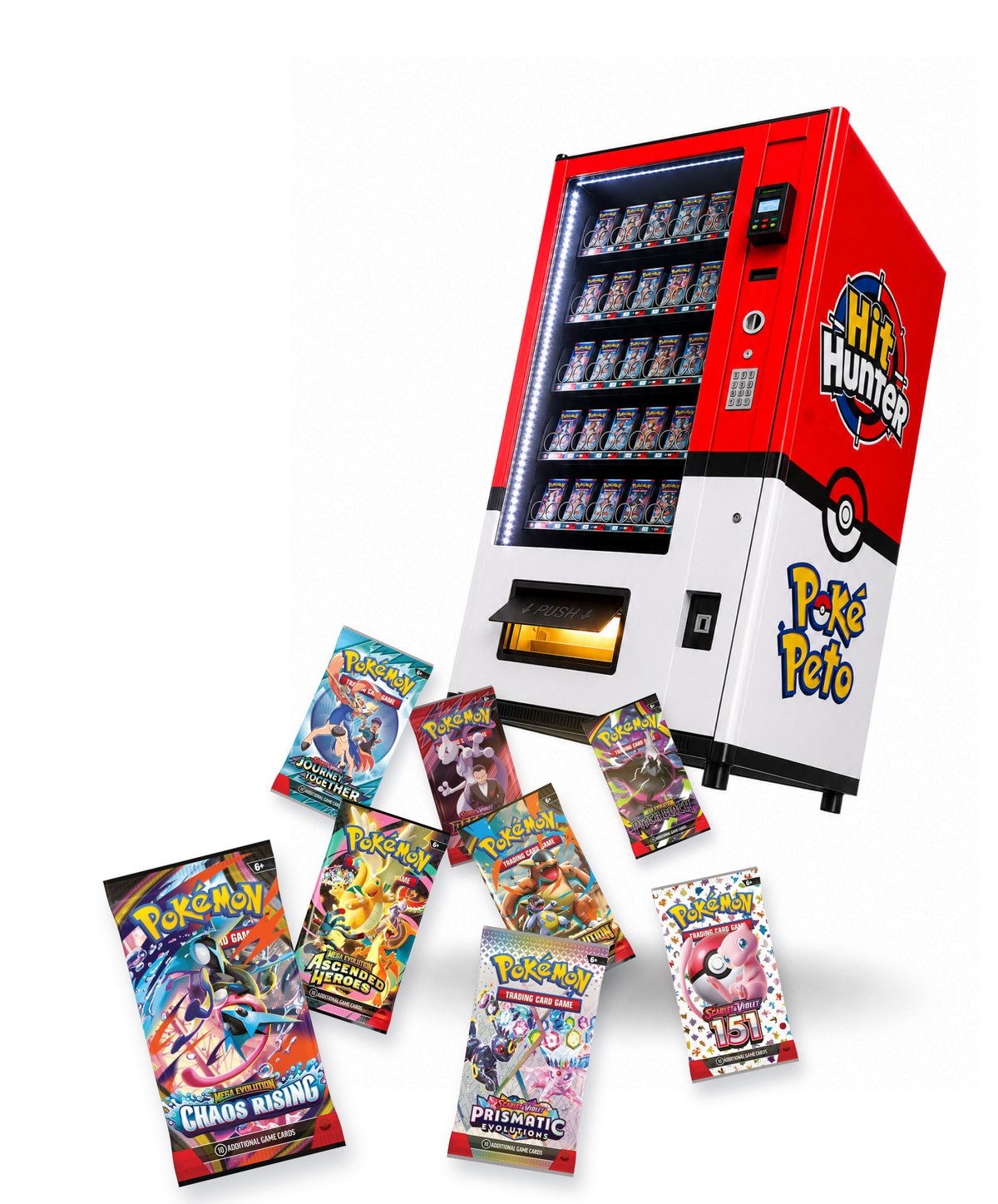 Automat Hithunter s Pokémon booster packami