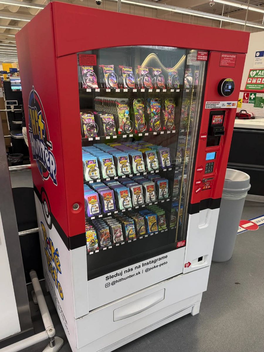Hithunter automat na Pokémon karty v Tesco Hypermarkete Partizánske