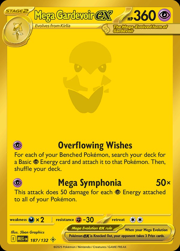 Pokémon karta Mega Gardevoir ex, Mega Hyper Rare zo setu Mega Evolution