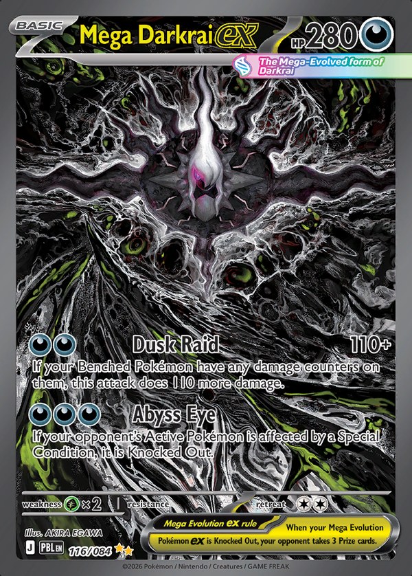 Pokémon karta Mega Darkrai ex, Special Illustration Rare zo setu Pitch Black