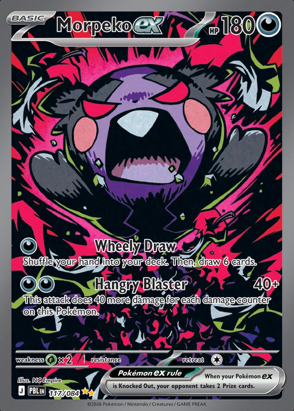 Pokémon karta Morpeko ex, Special Illustration Rare zo setu Pitch Black