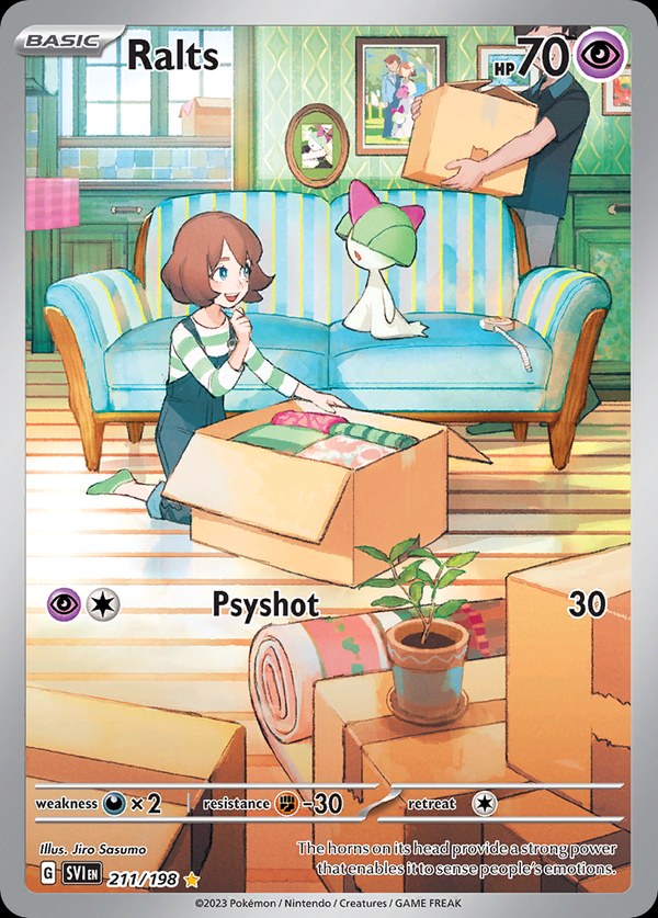 Pokémon karta Ralts, Illustration Rare zo setu Scarlet & Violet