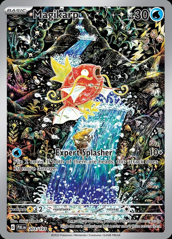Pokémon karta Magikarp, Illustration Rare zo setu Paldea Evolved